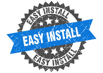 Obraz premium easy install stamp. grunge round sign with ribbon