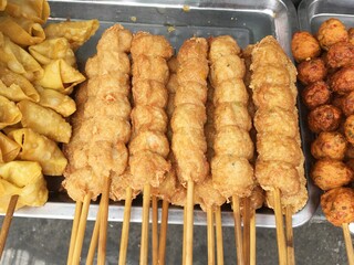 Close up meatball in street food