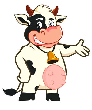 cow mascot cartoon in vector