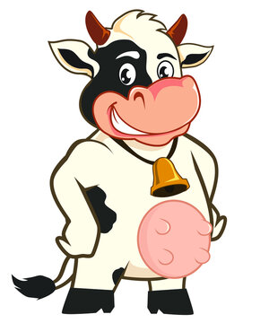 cow mascot cartoon in vector