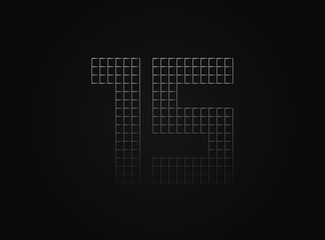 15 vector number made of metal chain link fence. For logo, brand label, design elements, application and more.