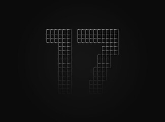 17 vector number made of metal chain link fence. For logo, brand label, design elements, application and more.