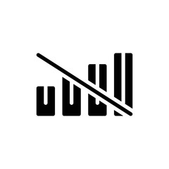 glyph style icon of no network isolated on white background. EPS 10