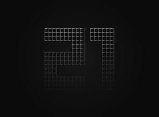 21 vector number made of metal chain link fence. For logo, brand label, design elements, application and more.