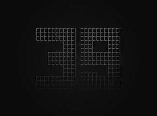 39 vector number made of metal chain link fence. For logo, brand label, design elements, application and more.