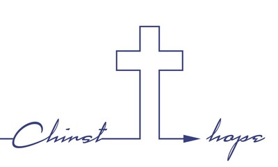 Christianity concept illustration. Path from Christ to love
