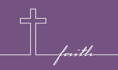 Christianity concept illustration. Cross and faith word