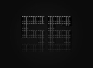 56 vector number made of metal chain link fence. For logo, brand label, design elements, application and more.