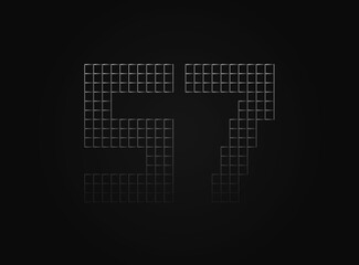 57 vector number made of metal chain link fence. For logo, brand label, design elements, application and more.