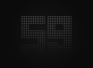 59 vector number made of metal chain link fence. For logo, brand label, design elements, application and more.