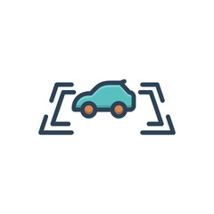 Color illustration icon for parking sensor