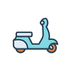 Color illustration icon for scooter