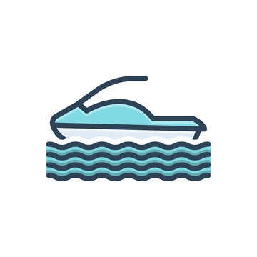 Color illustration icon for hydrocycle