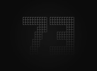 73 vector number made of metal chain link fence. For logo, brand label, design elements, application and more.