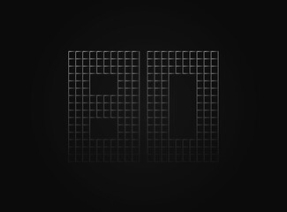 80 vector number made of metal chain link fence. For logo, brand label, design elements, application and more.