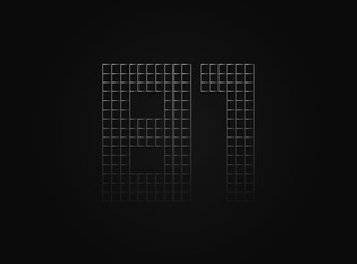 81 vector number made of metal chain link fence. For logo, brand label, design elements, application and more.