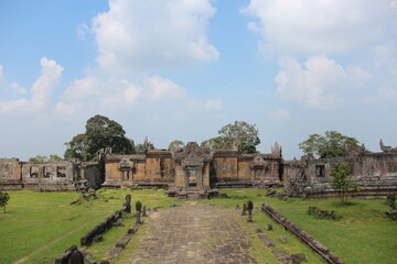 Fototapeta na wymiar Cambodia. Preah Vihear temple. The temple is located on the border with Thailand, on a mountain whose height is 627 meters. Because of this temple, from 2008 to 2011, there was a military conflict 