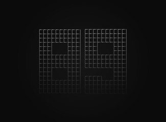 89 vector number made of metal chain link fence. For logo, brand label, design elements, application and more.