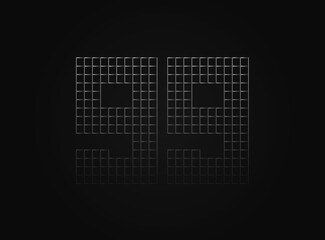 99 vector number made of metal chain link fence. For logo, brand label, design elements, application and more.