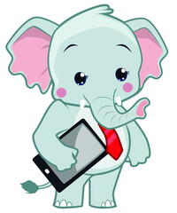 elephant mascot cartoon in vector