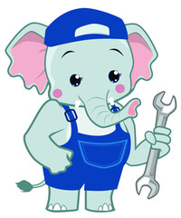 elephant mascot cartoon in vector