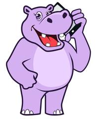 hippopotamus mascot cartoon
