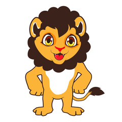 lion mascot cartoon in vector