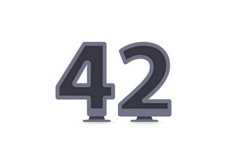 42 vector number design. For logo, brand label, design elements, corporate identity, application etc. İsolated vector illustration