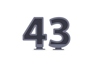 43 vector number design. For logo, brand label, design elements, corporate identity, application etc. İsolated vector illustration