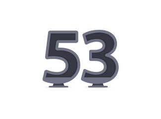 53 vector number design. For logo, brand label, design elements, corporate identity, application etc. İsolated vector illustration