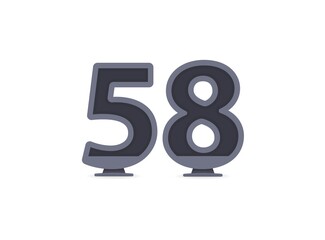 58 vector number design. For logo, brand label, design elements, corporate identity, application etc. İsolated vector illustration