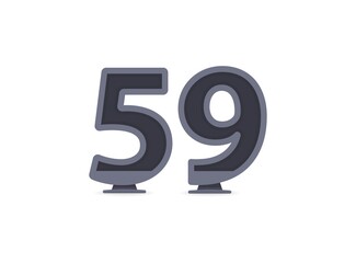 59 vector number design. For logo, brand label, design elements, corporate identity, application etc. İsolated vector illustration