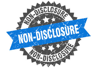 non-disclosure stamp. grunge round sign with ribbon