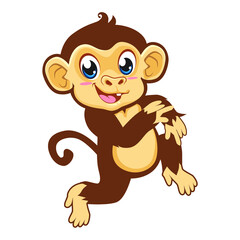 monkey mascot cartoon in vector