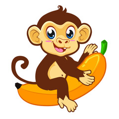 Fototapeta premium monkey mascot cartoon in vector