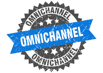 Obraz premium omnichannel stamp. grunge round sign with ribbon