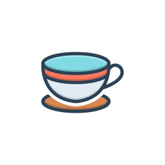Color illustration icon for cup