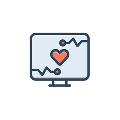 Color illustration icon for monitoring