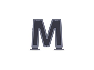 M letter technology font, phone or computer design. For logo, brand label, design elements, application etc. İsolated vector illustration