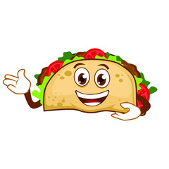 tacos food mascot cartoon in vector