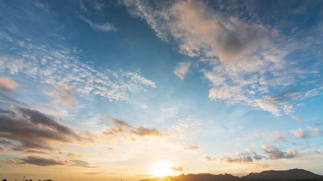 Sky full of rain cloud in evening. Sky and mountain background Time Lapse