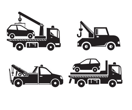 crane truck service icons vector illustration