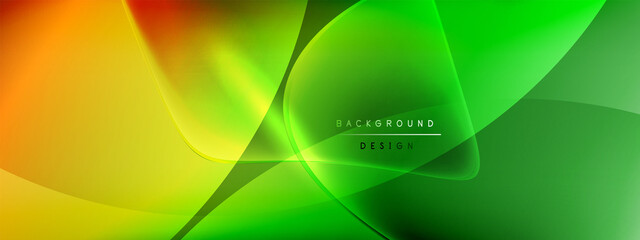 Vector abstract background - liquid bubble shapes on fluid gradient with shadows and light effects. Shiny design template for text