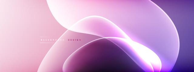 Vector abstract background - liquid bubble shapes on fluid gradient with shadows and light effects. Shiny design template for text