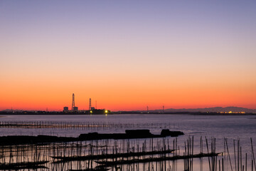 Obraz premium 夕焼け 海苔 海苔ソダ