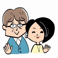 Illustration of a healthy senior couple