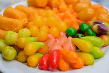 Colorful Thai desserts