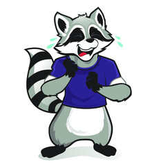 raccoon mascot cartoon in vector