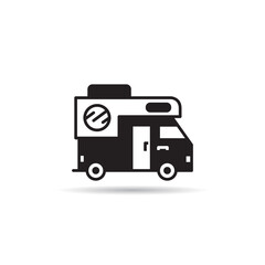 RV car, motorhome icon vector illustration