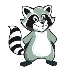 raccoon animal mascot cartoon in vector